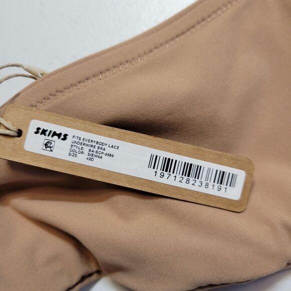 Skims Fits Everbody Lace Underwire Bra In Sienna Women's 42D NEW - Picture 5 of 6